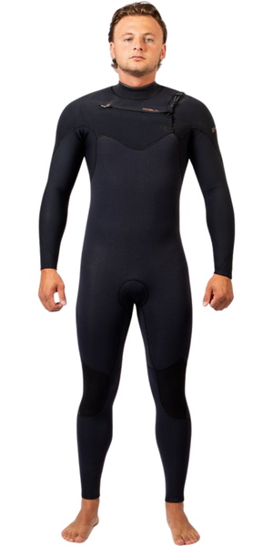 2026 Gul Mens Viper 5/4mm Yamamoto Chest Zip Wetsuit VR1224 - Black